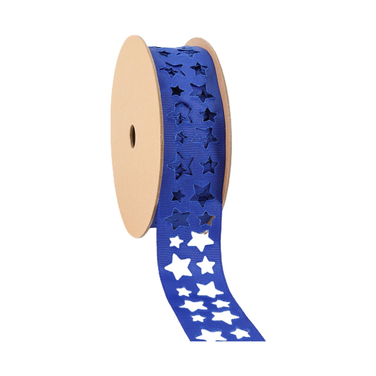 LaRibbons 1 1/2" Textured Grosgrain Ribbon | Star Cut Out | 25 Yard Roll